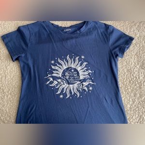 blue sun and moon shirt